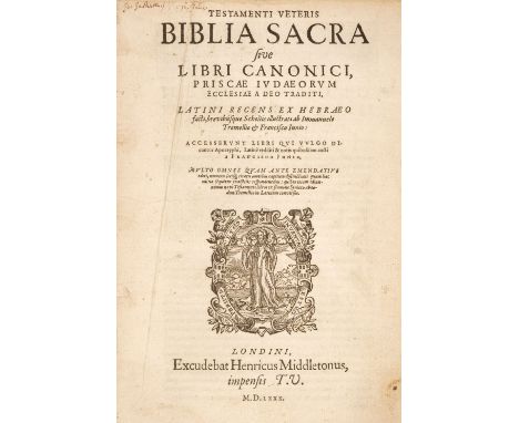 Bible [Latin]. Testamenti Veteris Biblia sacra sive libri canonici, priscae Judaeorum Ecclesiae a deo traditi, Latini recens 