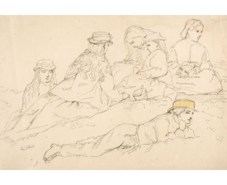 * Ouvry (Harriet Delamain, 1852-1944). Album of approximately 130 original pencil, pen &amp; ink, and some watercolour and wa