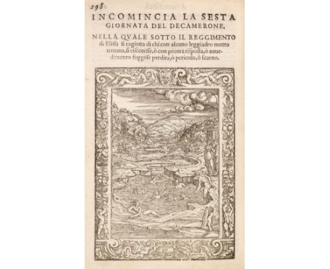 Boccaccio (Giovanni). Il Decamerone di Messer Giovanni Boccaccio, cittadin Florentino. [Di nuouo riformato da] Luigi Groto ci