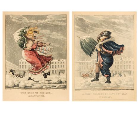 * Hunt (George). 'A Merry Christmas &amp; A Happy New Year in London [and] 'The Same to you Sir &amp; Many of 'em, published 