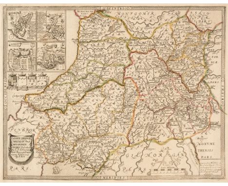 Wales. Saxton (Christopher &amp; Lea Philip), Radnor, Breknoke, Cardigan and Carmarthen, Discribed by C. S. Corrected and Ame