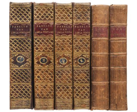 Fontaine (Jean de la). Fabelen van J. De la Fontaine in Nederduitsche Vaerzen, 4 volumes, Amsterdam: Johannes Allart, 1805, h