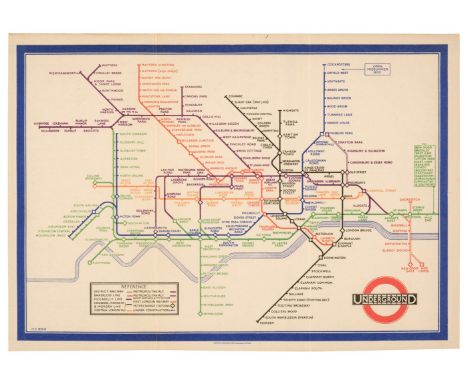 London Underground. Beck (H. C.). Map of London's Underground Railways, (750M 1-33), 1st edition, Waterlow &amp; Sons Ltd. Lo