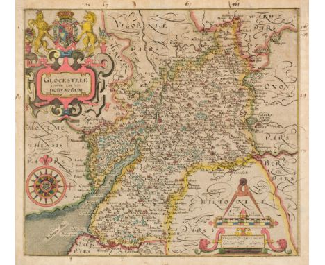 * Gloucestershire. Saxton (C. &amp; Hole G.), Glocestriae Comitatus olim sedes Dobunorum, [1610], hand-coloured engraved map,