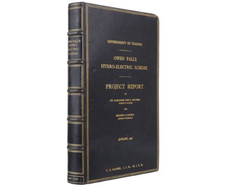 Owen Falls Hydro-Electric Scheme. Gibb (Alexander, &amp; Government of Uganda). Project Report, January 1948, folding frontis