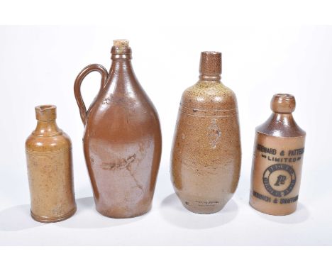 A collection of 19th century and later stoneware bottles and flasksTo include a Stewart & Patteson ginger beer Norwich & Swaf