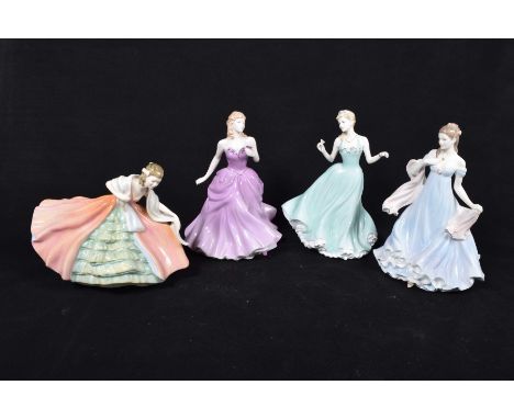 A collection of Doulton and Royal Worcester figuresTo include Royal Worcester, "With all my Heart", CW504, Coalport "True Lov