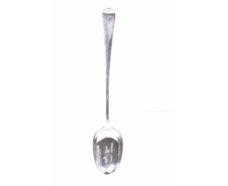 A Georgian Scottish silver oversized basting spoonHanoverian pattern, by Lothian & Robertson, Edinburgh probably 1760 (date l