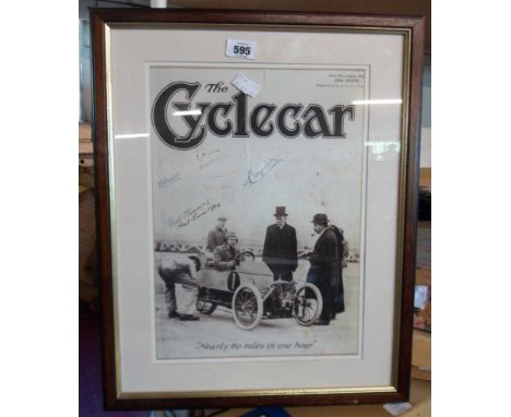 A limited edition signed print depicting a Morgan car - sold with another automotive print