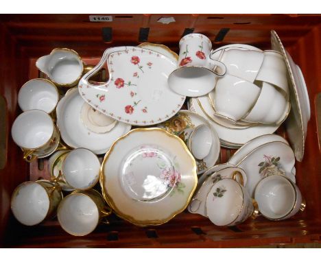 A box containing a quantity of teawares and other ceramic items including Rosenthal part tea set, etc.