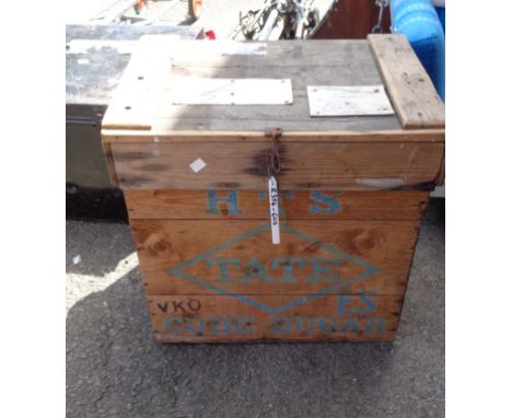 A vintage wooden sugar box marked for Tate &amp; Lyle