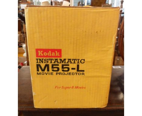 A boxed vintage Kodak Instamatic M55-L Super 8 movie projector