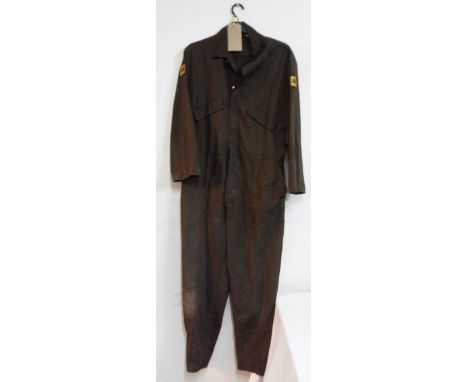 An olive green pair of AA patrolman's coveralls with AA patch to each arm - size 42R