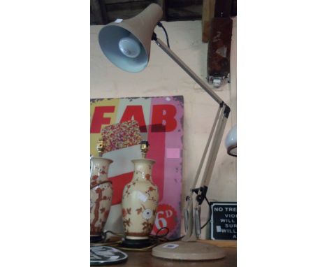 A vintage Model 90 anglepoise lamp in light brown colourway