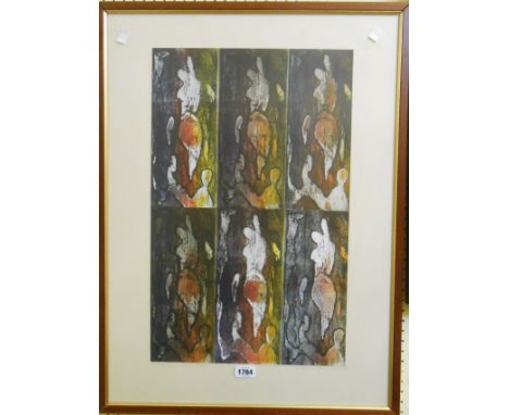 A framed abstract coloured print entitled 'Always the Same' and signed in pencil to the margin