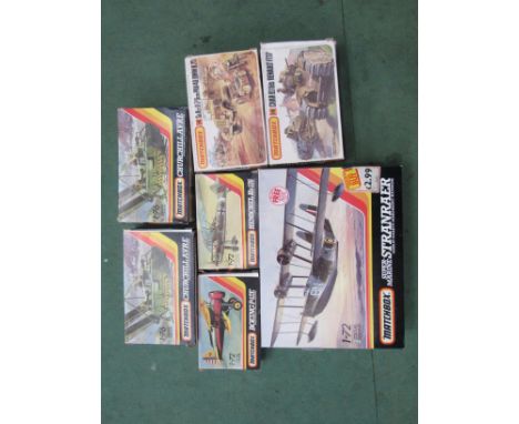 A collection of Matchbox 1:72 and 1:76 scale aircraft and military plastic model kits to include PK-601 Supermarine Stranraer