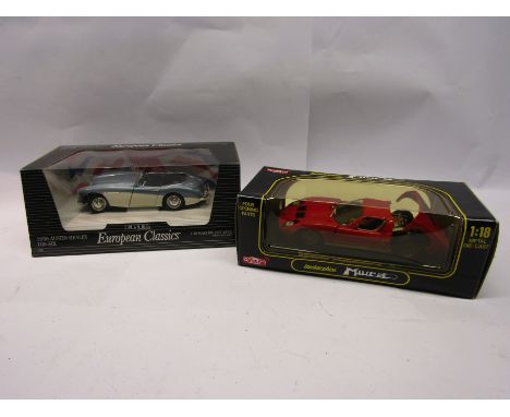 Two boxed 1:18 scale diecast cars to include Anson Lamborghini Miura and Ertl European Classics 1956 Austin-Healey 