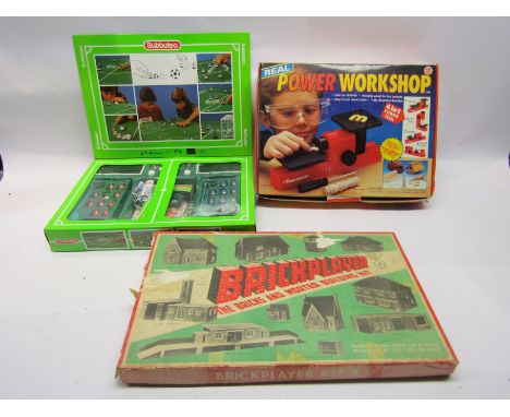 A Subbuteo set 60140, Brickplayer building set and Power Workshop (3) 