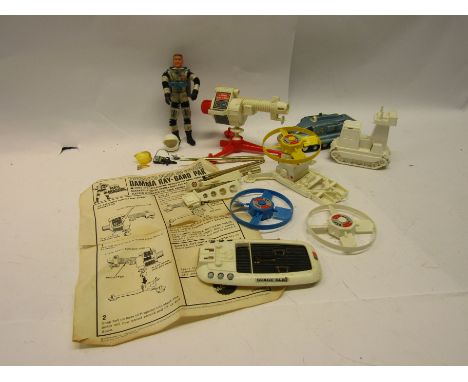 A Dinky diecast Spectrum Pursuit Vehicle, Mattel Major Matt Mason figure, Ray-Gard Pak, Space Sled, Satellite Launcher etc 