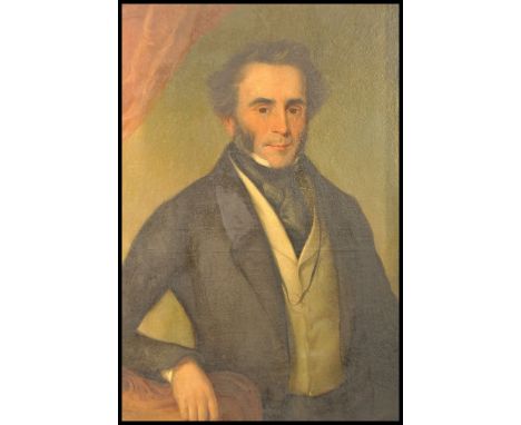 After Sir Thomas Lawrence - A large Northern English School portrait study of a gentleman, possibly part of the Branson famil