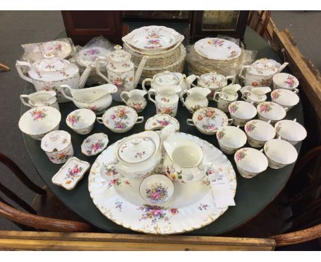 * Royal Crown Derby. A large 'Posy' pattern dinner service, comprising 10 dinner plates, 6 side plates, 7 smaller side plates