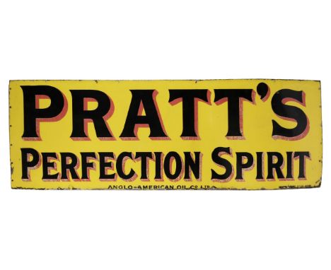 * Pratts. An originial Pratt's Perfection Spirit enamel sign, produced by the Imperial Enamel Co. Ltd Birmingham for Anglo-Am