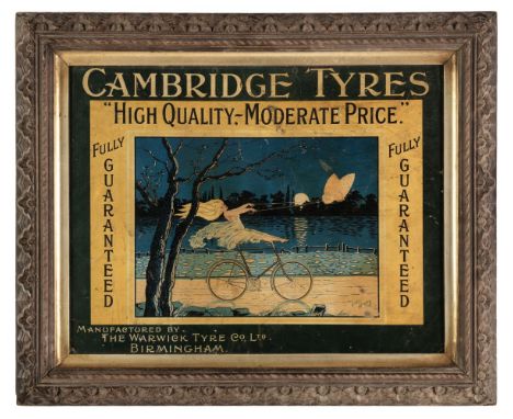 * Cambridge Tyres. A Cambridge Tyres advertising board c.1915 printed by Robert Park &amp; Co, London, colour lithograph on c