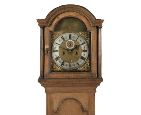 * Longcase Clock. An early 18th century longcase clock by William Grimes, Hatton Garden London, the 10 inch silvered chapter 