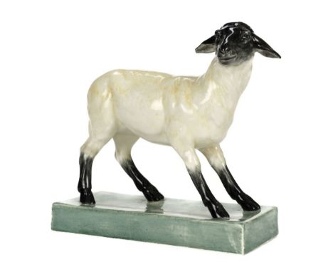 * Royal Worcester. "Sheep" modelled by Bargas (3155), green mark, 13cm longQty: (1)