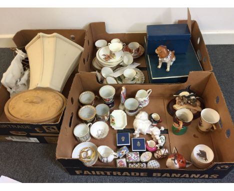 * Mixed Ceramics. A collection of decorative ceramics, including a Royal Worcester coffee set, comprising 6 coffee cans and 6