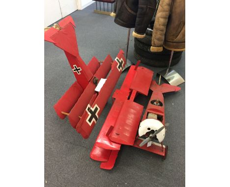 * Model Aircraft. A large scale model of the Red Baron's Fokker triplane, 141cm wingspan x 104cm nose to tail, together with 