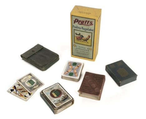 * Pratts. A pack of Pratts Perfection Spirit playing cards, The Golden Pump or The Green Can, complete with original two part