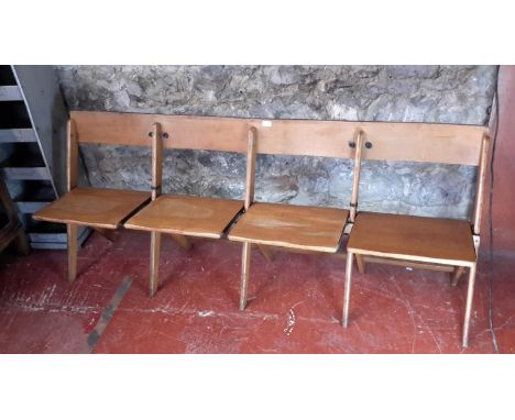 Vintage fold away four seat bench, 77x186cm 