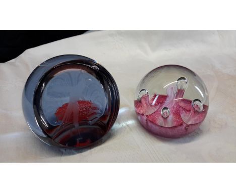 2 Signed Caithness paperweights titled ' Moonflower & Hummingbird 397/1000' 