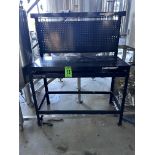 MASTERCRAFT Metal Workstation with 2 Drawers, Pegboard, bottom shelf