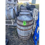 Lot of (6) wooden barrels