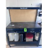 MASTERCRAFT Metal Workstation with 2 Drawers, Pegboard, bottom shelf