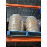 Lot of (5) Wooden Barrels, on pallet, wrapped
