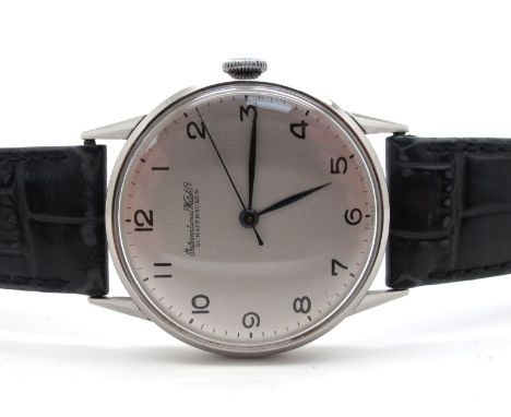 International Watch Company Schaffhausen; A Vintage Gent's Wristwatch, the signed dial with Arabic numerals and centre second