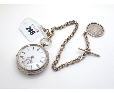 A Chester Hallmarked Silver Cased Openface Pocketwatch, the white dial with black Roman numerals and seconds subsidiary dial,