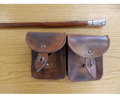 An officer's double pouch, 1892 together with a swagger stick – Queens Westminster Volunteers. (2)