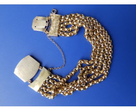 A 19thC bracelet comprising five strands – tests as 18ct gold – a/f