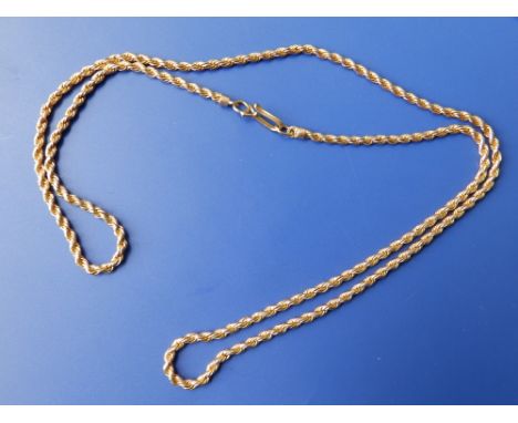 A gold rope link chain.