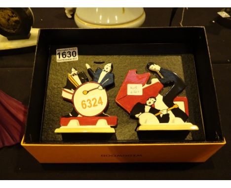 Wedgwood two piece Clarice Cliff boxed jazz band 