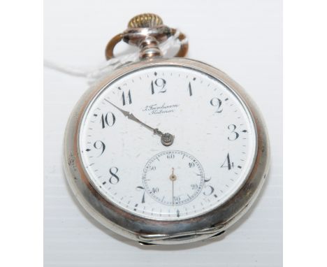 Continental silver (800) gents pocket watch with secondary dial 