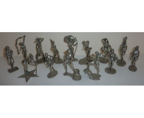 Collection of fifteen Royal Hampshire silver plated 'Saucy' figures of ladies in various outfits 