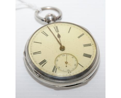 London silver hallmarked cased gents pocket watch with secondary dial 