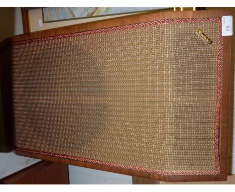 Large Wharfdale speaker and a pair of Celestion Ditton 25 speakers in teak surround 