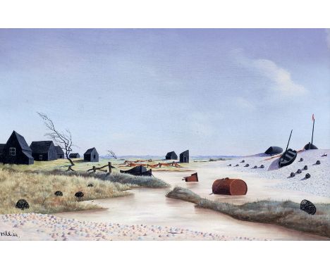 Tristram Hillier R.A. (British, 1905-1983)Selsey Bill signed 'Hillier' (lower left)oil on panel22.6 x 35.6 cm. (8 7/8 x 14 in