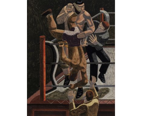 William Roberts R.A. (British, 1895-1980)Sam Rabin versus Black Eagle gouache28.2 x 19.1 cm. (11 1/8 x 7 1/2 in.) (sheet); 22